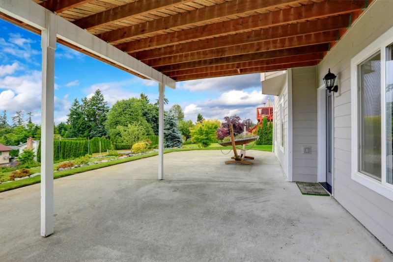 concrete patio with a cover