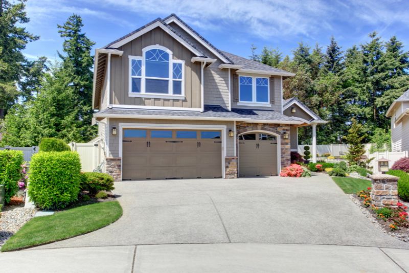 modern family home driveway