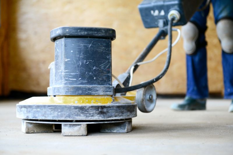 Polished concrete flooring finish