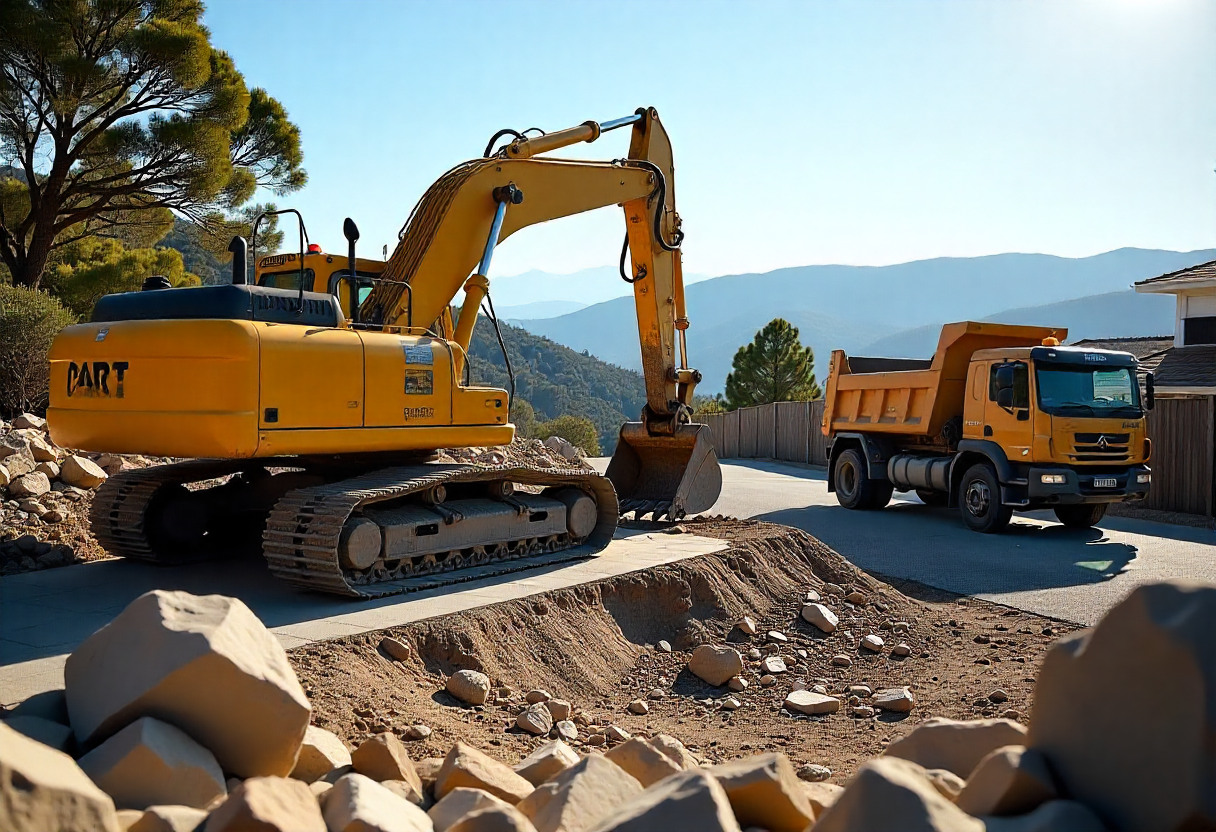 concrete driveway removal on sloping Hobart property